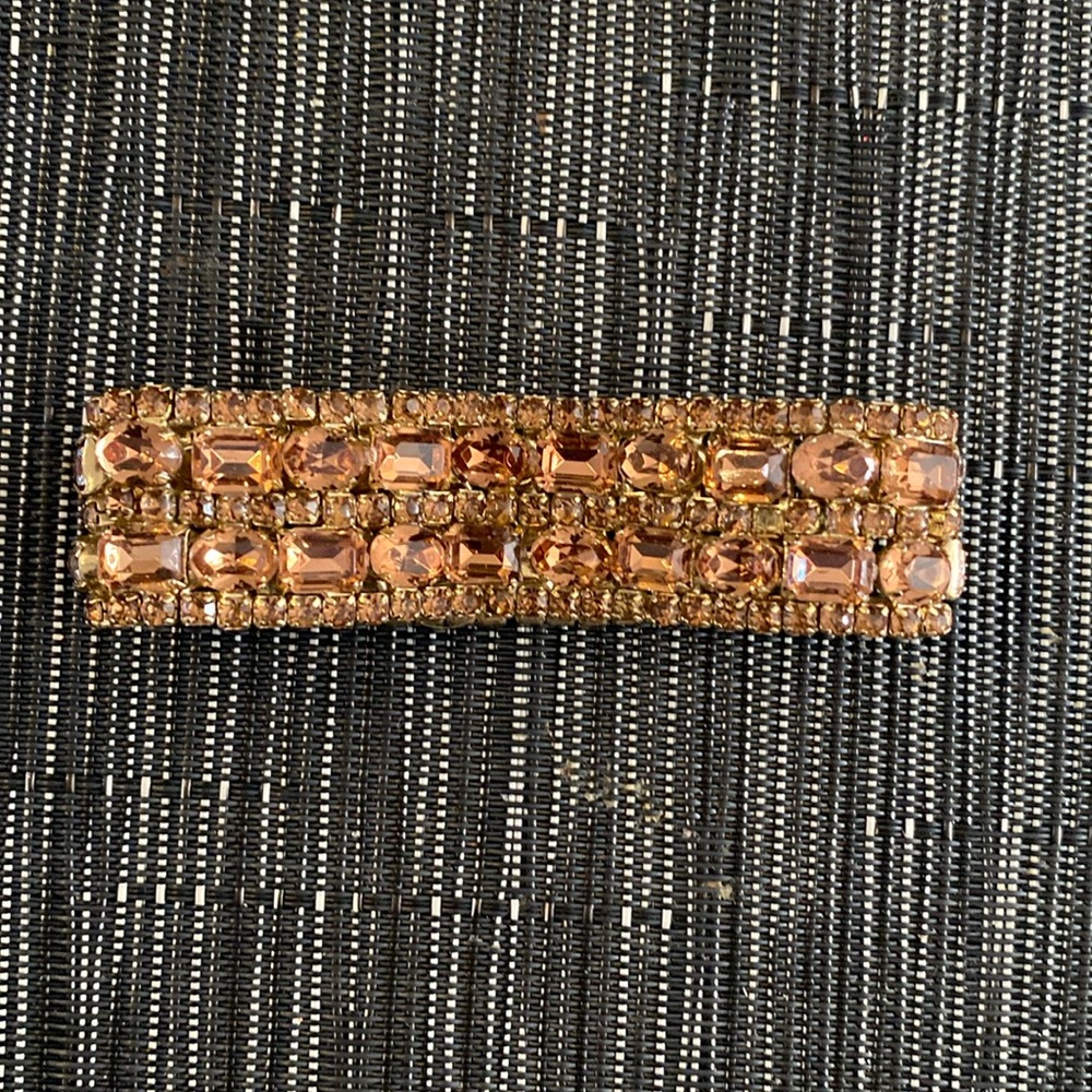 Glass beaded bracelet. Copper colour